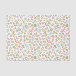 Papel De Seda fondo con el ornamento colorido de los pájaros