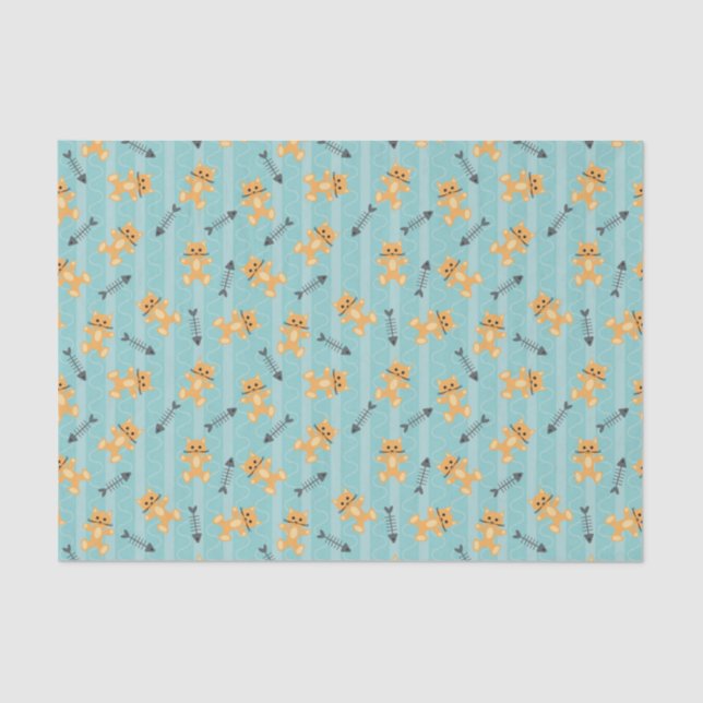 Papel De Seda fondo con los gatos (Anverso)