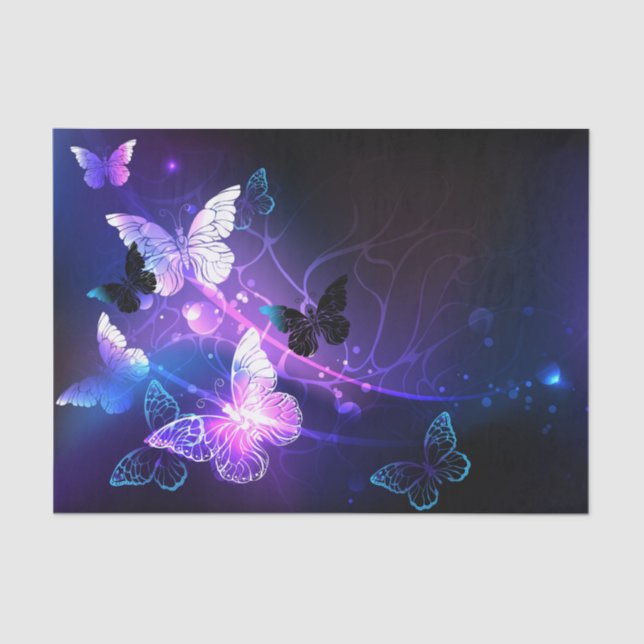 Papel De Seda Fondo con mariposas nocturnas (Anverso)