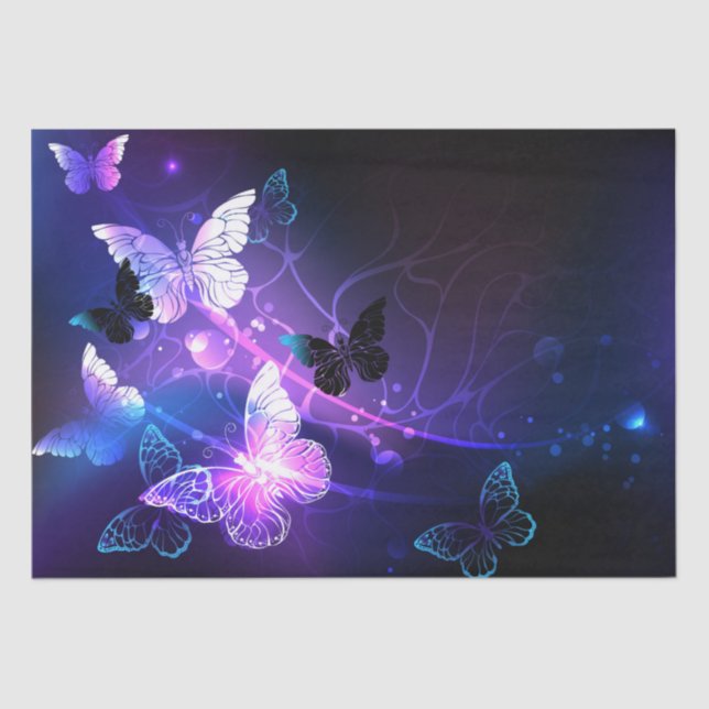 Papel De Seda Fondo con mariposas nocturnas (Anverso)