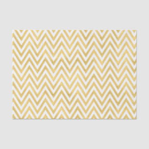 Papel De Seda Fondo con patrón de chevron metálico dorado y blan
