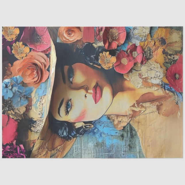 Papel De Seda Fondo con problemas de Dama Sofisticada de Desnudo (Anverso)