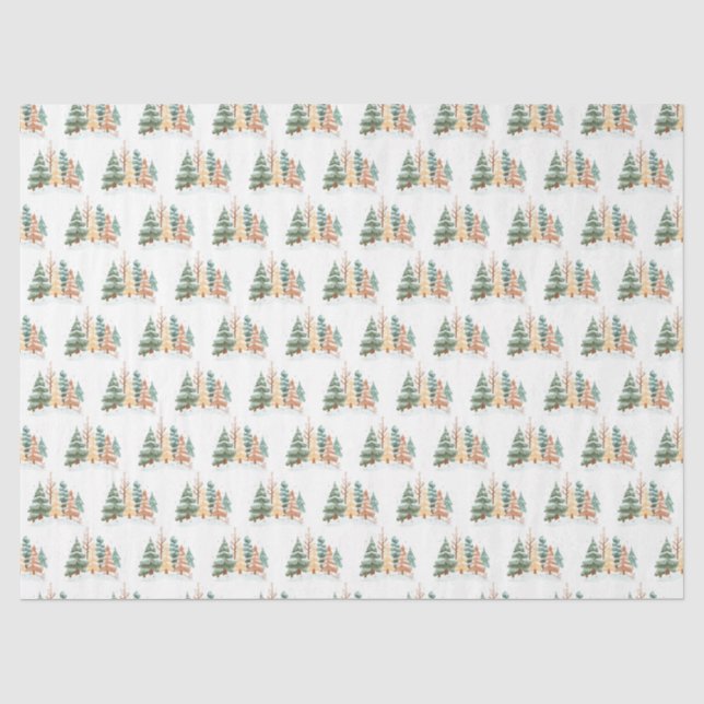 Papel De Seda Fondo de árbol de invierno (Anverso)
