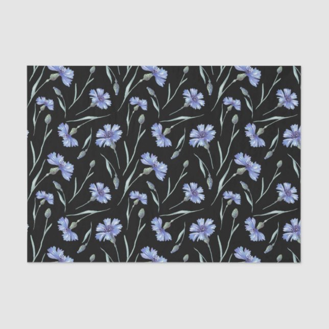 Papel De Seda Fondo de coral azul acuático negro (Anverso)