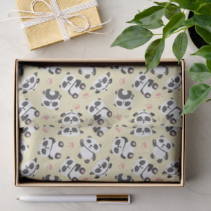 Papel De Seda Fondo de crema de pata de oso panda lindo