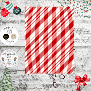 Papel De Seda Fondo de Decoupage Rojo Blanco Menta