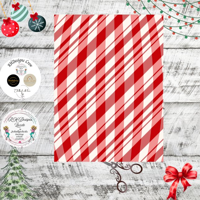 Papel De Seda Fondo de Decoupage Rojo Blanco Menta (Subido por el creador)