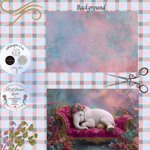 Papel De Seda Fondo de Decoupage Suaves Pasteles Oníricos 