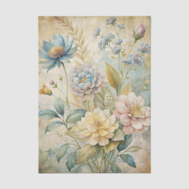 Papel De Seda Fondo de flores botánicas pastel de estilo vintage