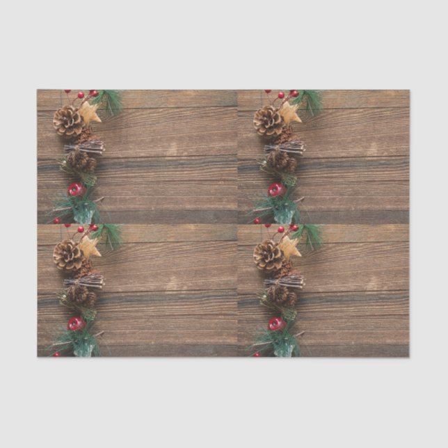 Papel De Seda fondo de madera con piñas        (Anverso)