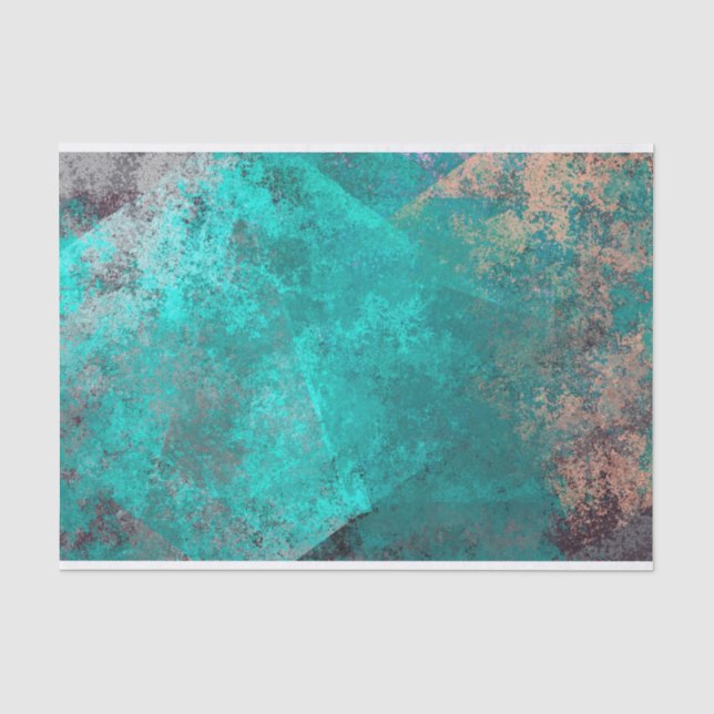 Papel De Seda fondo de textura verde azulada turquesa abstracta (Anverso)