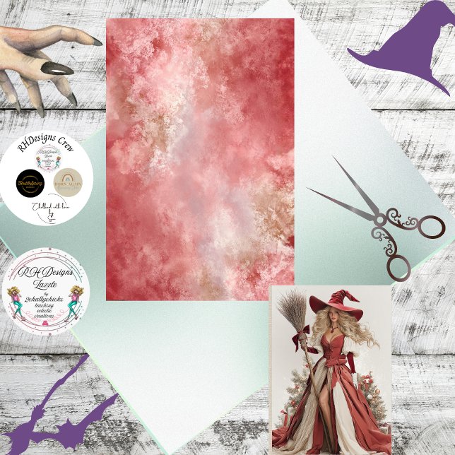 Papel De Seda Fondo decoupage coincidente con bruja de Navidad (Subido por el creador)