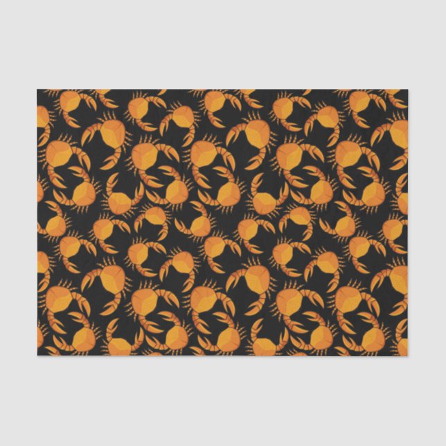 Papel De Seda Fondo del cangrejo naranja (Anverso)