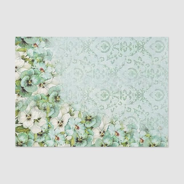 Papel De Seda Fondo floral de Damasco con molestias de época Ver (Anverso)