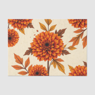 Papel De Seda Fondo floral vintage con marigoles y robles