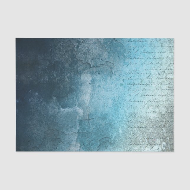 Papel De Seda Fondo Grunge de Estilo Azul con Letra (Anverso)