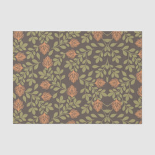 Papel De Seda Fondo marrón oscuro con patrones florales vibrante