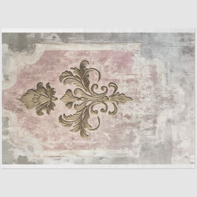 Papel De Seda Fondo polvoriento claro Bronce Desenmascarado Dete (Anverso)