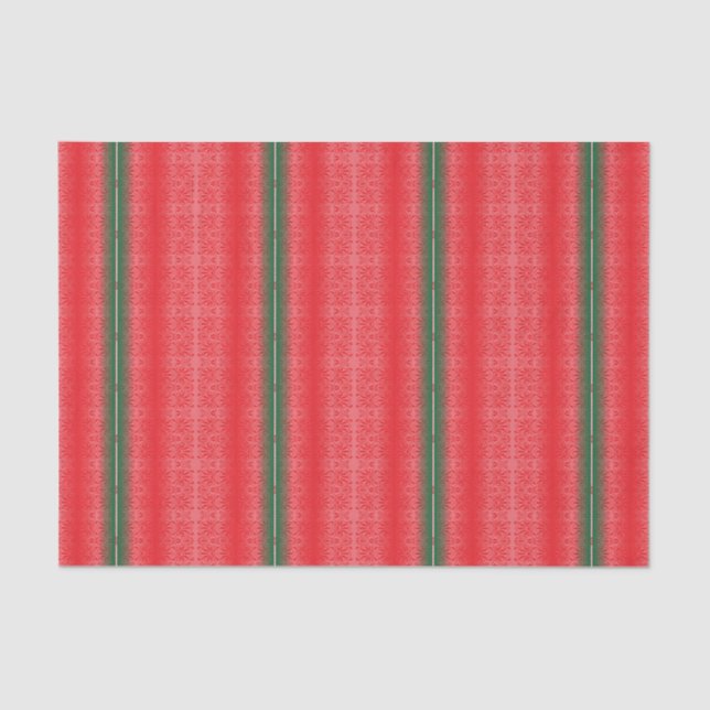 Papel De Seda fondo rayado rojo y verde (Anverso)