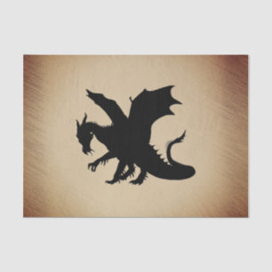 Papel De Seda Fondo Rústico del Dragón Negro