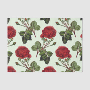 Papel De Seda Fondo verde del patrón de Rosa de largo estiércol