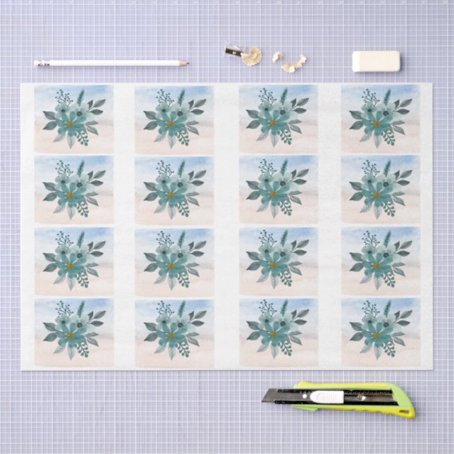 Papel De Seda Fondos Costeros Florales Individuales Decoupage  (Artesanía)