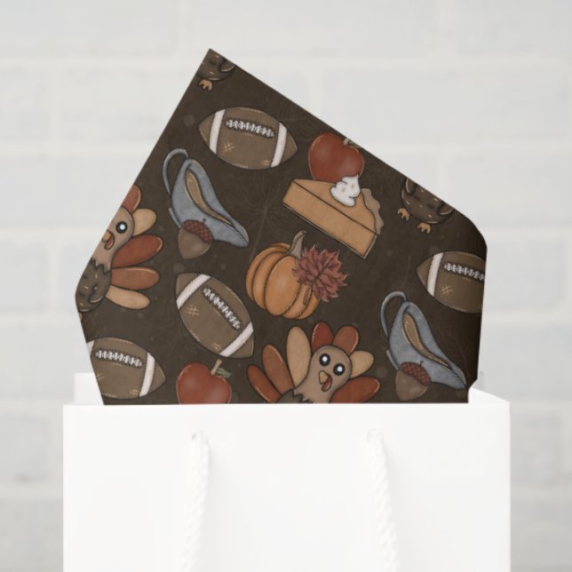 Papel De Seda Football Thanksgiving  (Bolsa de regalo)