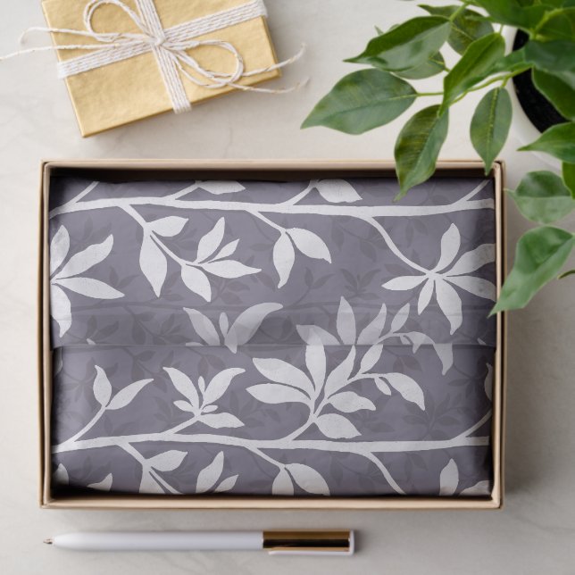 Papel De Seda Forest Breeze Minimalist Botanical Silhouette Lav (Regalo )