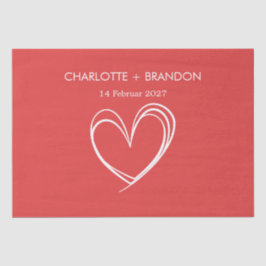 Papel De Seda Forma de corazón rojo Personaliza el nombre y la f