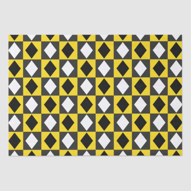 Papel De Seda Forma de diamante Rhombus blanco amarillo (Anverso)