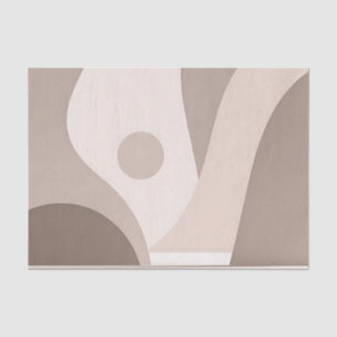 Papel De Seda Formas abstractas orgánicas beige minimalistas