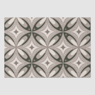 Papel De Seda Formas circulares retro beige y marrón