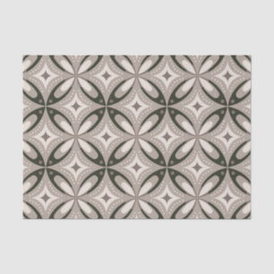 Papel De Seda Formas circulares retro beige y marrón