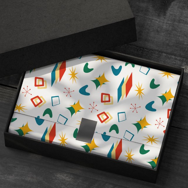 Papel De Seda Formas Modernas De Mediano Siglo Atómico Retro (Subido por el creador)