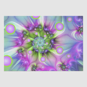 Papel De Seda Formas redondeadas en espiral coloridas Resumen de