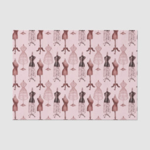 Papel De Seda Formas rosadas antiguas del vestido