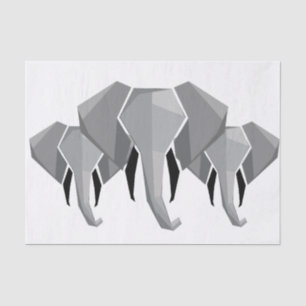 Papel De Seda Formas simples Geometría Cabeza elefante