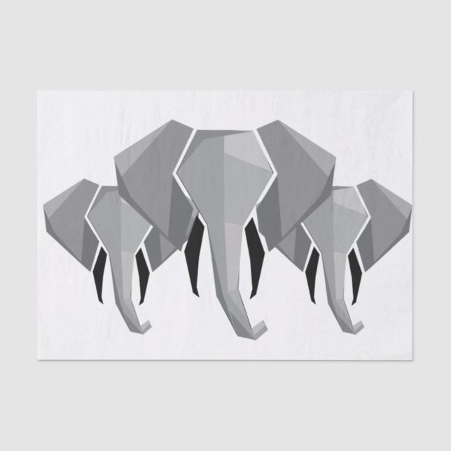 Papel De Seda Formas simples Geometría Cabeza elefante (Anverso)