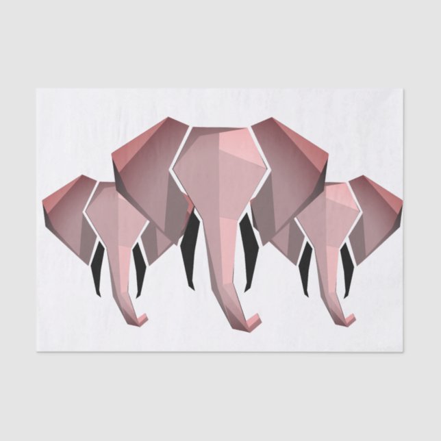 Papel De Seda Formas simples Geometría Cabeza elefante (Anverso)