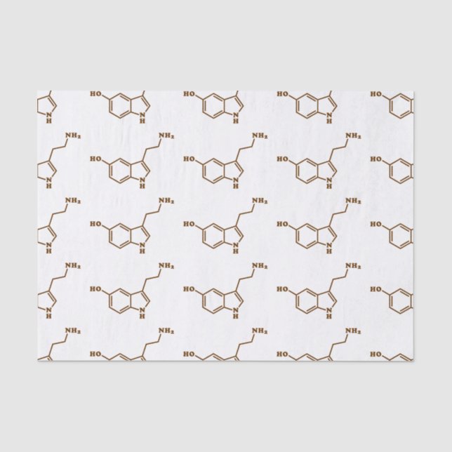 Papel De Seda Fórmula química molecular de serotonina (Anverso)