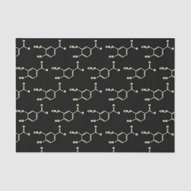 Papel De Seda Fórmula química molecular de vainilla (Anverso)