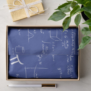 Papel De Seda Fórmulas ecuaciones matemáticas blancas azul
