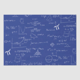 Papel De Seda Fórmulas ecuaciones matemáticas blancas azul
