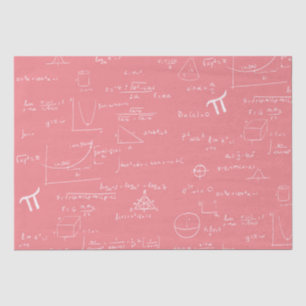Papel De Seda Fórmulas ecuaciones matemáticas rosadas