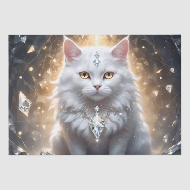 Papel De Seda "Fortuna felina: La diva con diamantes" (Anverso)
