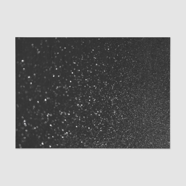 Papel De Seda Foto con brillo de falso bokeh negro (Anverso)