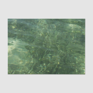 Papel De Seda Foto de Agua sobre hierba marina II (Azul y Verde)