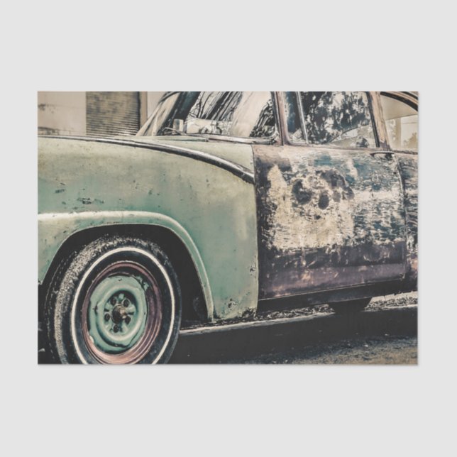 Papel De Seda Foto de auto antiguo abandonada (Anverso)