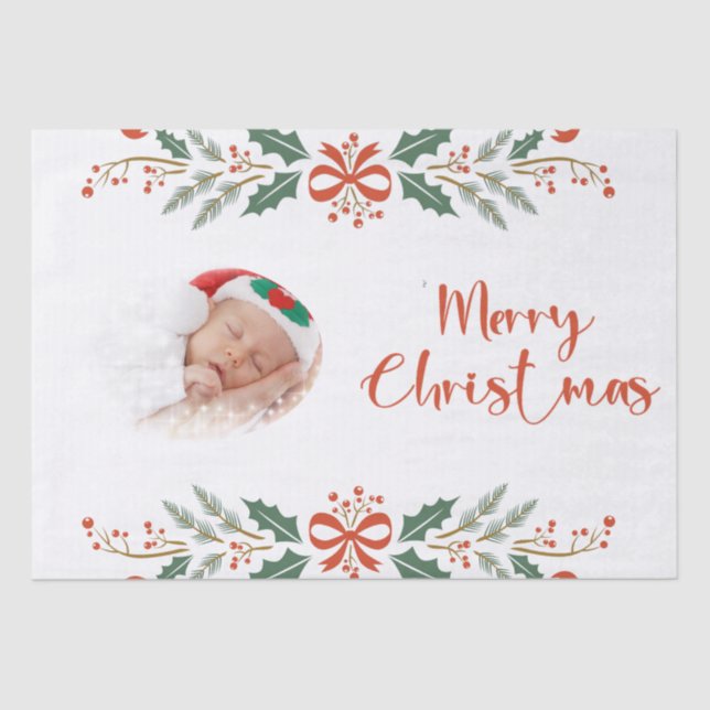 Papel De Seda Foto de feriados de Navidades personalizados (Anverso)