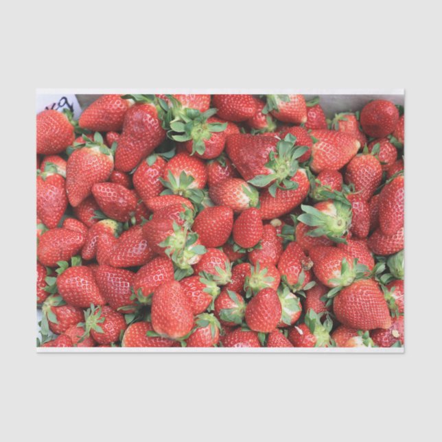 Papel De Seda Foto de Fresas de Jugo Rojo (Anverso)